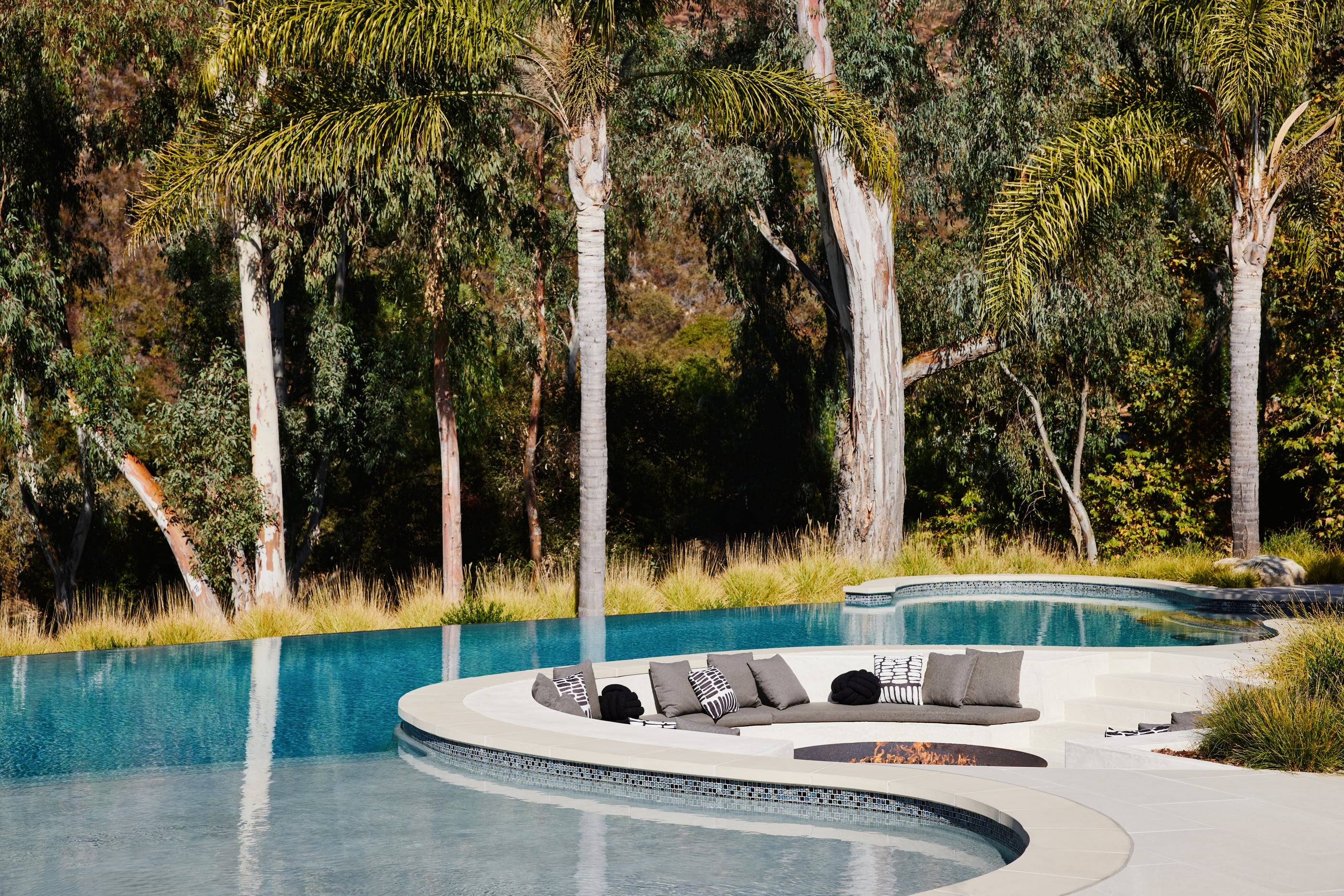 Pool with a sunken lounge