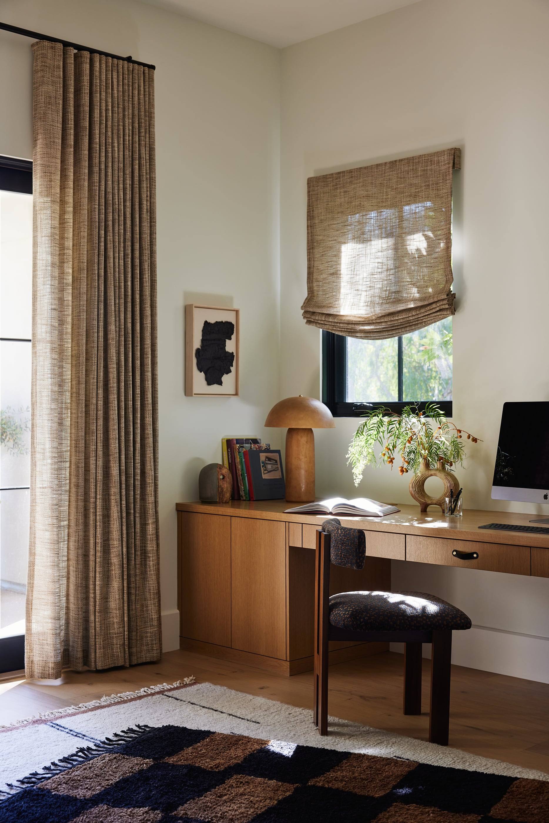 Study with an oak desk